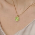 thumbnail image 2 of Fiaya Women Four Leaf Clover Pendant Necklace, 1Pc Dainty Green Clover Chain Choker, Small Elegant Stone Necklace, Fashion Jewelry Gift for Women St Patrick's Day, 2 of 8