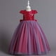 thumbnail image 2 of Vestido Para Niñas, Ropa Para Niñas, Vestido Para Niños, Vestido De Princesa Sin Mangas, Vestido De Malla Con Lentejuelas De Mariposa, Vestido Con Mechones, Color Borgoña Odeerbi LM103-5833, 2 of 9
