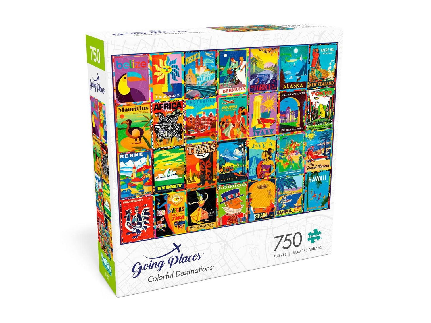Buffalo Games Le puzzle Going Places Colorful Destinations en 750 pièces