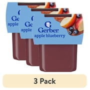 (3 pack) Gerber Stage 2 Baby Food, Apple Blueberry Puree Tub, Baby Puree, 2PK 8 oz