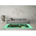 thumbnail image 3 of Ahgly Company Indoor Square Abstract Turquoise Blue Contemporary Area Rugs, 3' Square, 3 of 4
