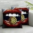 thumbnail image 3 of COMIO  Fashion Black Red Decorative Throw Pillow Covers, Red and Black Lips Room Decor, Burning Dollar Money Square Pillowcases for Women Girls Sofa Bedroom Living Room, 3 of 5