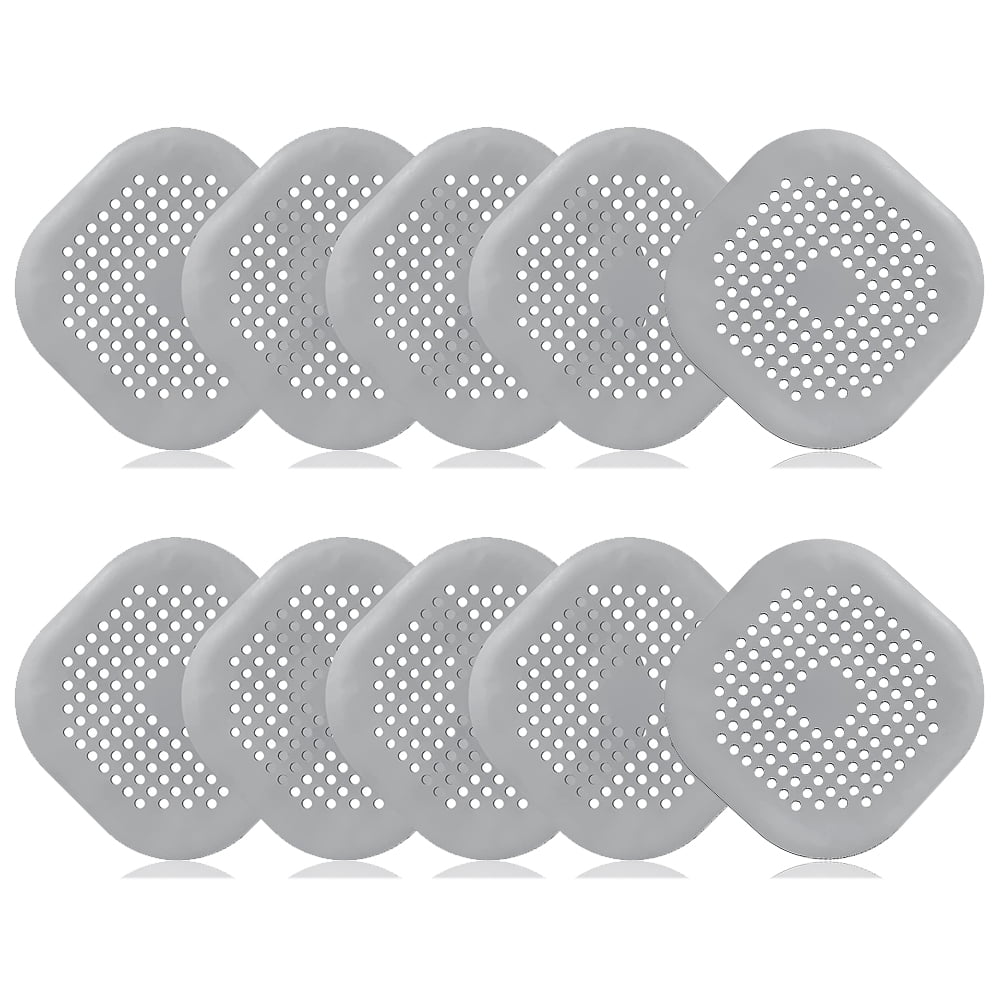 SKYCARPER Square Shower Drain Covers, 2 Pack TPR Drain Hair Catcher with Suction Cups, Shower Drain Filter Hair Trap, Easy to Install, Suitable for