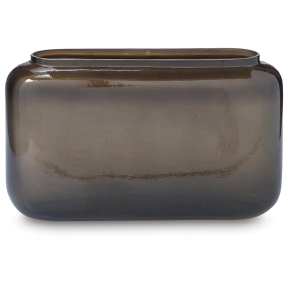 Signature Design by Ashley Sumner 7.5" Glass Vase, Gray & Gold Metallic Finish
