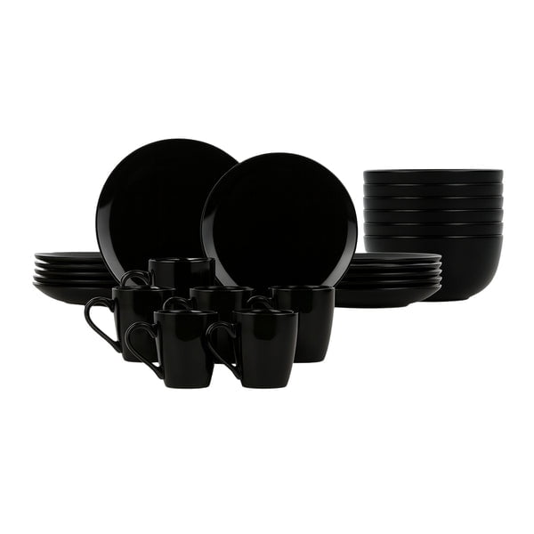 Vajilla BLACK para 6 Personas Ideen Cerámica Negra 24 piezas