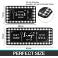 thumbnail image 4 of 2 Piece Buffalo Plaid Black and White Kitchen Rug Set, Home Kitchen Sink Rugs and Mats Non Skid Washable Absorbent Microfiber Kitchen Floor Carpet 17" x 47"+17" x 30", 4 of 6