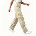 thumbnail image 3 of Pantalones Cargo Mujer Pierna Ancha Elástico Talle Alto Ligero Pantalones De Senderismo Casual Holgado Moda Ropa De Calle Y2k Trajes, 3 of 7
