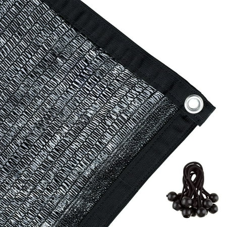 Agfabric 50% Sunblock Shade Cloth with Grommets for Garden Patio 12’ X 24’, Black
