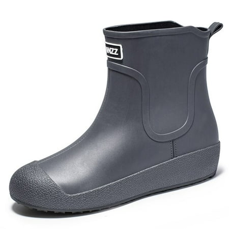 

Rain Boots Women Designer Shoes For Men Rubber Ankle Boot Black Waterproof Wear-Resistant Outdoor Couple Shoe Round Toe Flat Bot