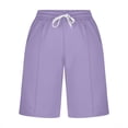 thumbnail image 4 of lmcalzta Running Shorts for Women Summer Drawstring High Waisted Shorts with Pockets Gym Athletic Shorts, 4 of 8
