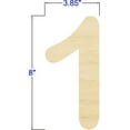 thumbnail image 2 of Pack of 1, 8 Inch x 1/8" Baltic Birch 1 Round Wood Numbers for Wood Craft Project, Children or Adult Art Work, Home and Holiday Décor and DIY Fun, Made in USA, 2 of 2