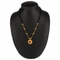 thumbnail image 3 of Efulgenz Indian Bollywood Traditional Gold Plated Ruby Emerald/Color CZ Stone Mangalsutra Pendant Necklace Jewelry with Chain for Women, 3 of 3