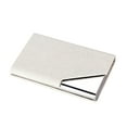 thumbnail image 1 of MasteelfCA Porte-Nom Portable en Acier Inoxydable et Cuir, Boîte de Rangement pour Cartes de Crédit (Blanc), 1 of 3