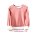 thumbnail image 5 of Sakmal Fleece Womens Pajama Tops Pullover Warm Long Sleeve Loungewear Crew Neck Pink Loungewear for Women XXL, 5 of 5