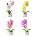 thumbnail image 2 of Artificial Orchid Flower Potted Silk Fake Phalaenopsis Flower Home Wedding Decor, 2 of 10