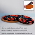 thumbnail image 4 of Seven Starred Ladybird 6PCS Round Coasters, Microfiber Leather Drink Coasters Set of 6, 11x11 cm/4.3x4.3 in Coaster for Drinks, Heat Cup Coasters, Table Coasters for Home and Office, 4 of 6