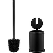 ToiletTree Products Toilet Scrubber Brush with Holder Set, Stainless Steel, Black