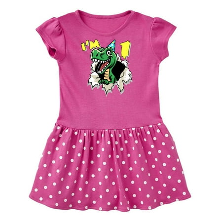 

Inktastic I m One Dinosaur Gift Baby Girl Dress