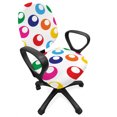 thumbnail image 1 of Colorful Office Chair Slipcover, Playing Pool Disc Shaped Circular Balls Stripes Game Geometric Hobby Graphic Art, Protective Stretch Decorative Fabric Cover, Standard Size, Multicolor, by Ambesonne, 1 of 5