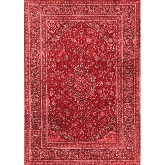 Ahgly Company Indoor Rectangle Medallion Red Traditional Area Rugs, 8' x 12'