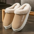 thumbnail image 2 of Men's Fuzzy Slip-on Slippers Fashion Winter Home Winter Thick Bottom With Velvet Warmth High End Photographic Slippers, 2 of 8