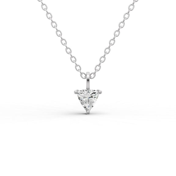 0.25 Carat Trillion Cut Lab Grown Diamond Solitaire Pendant With Bail Setting in 14K White Gold