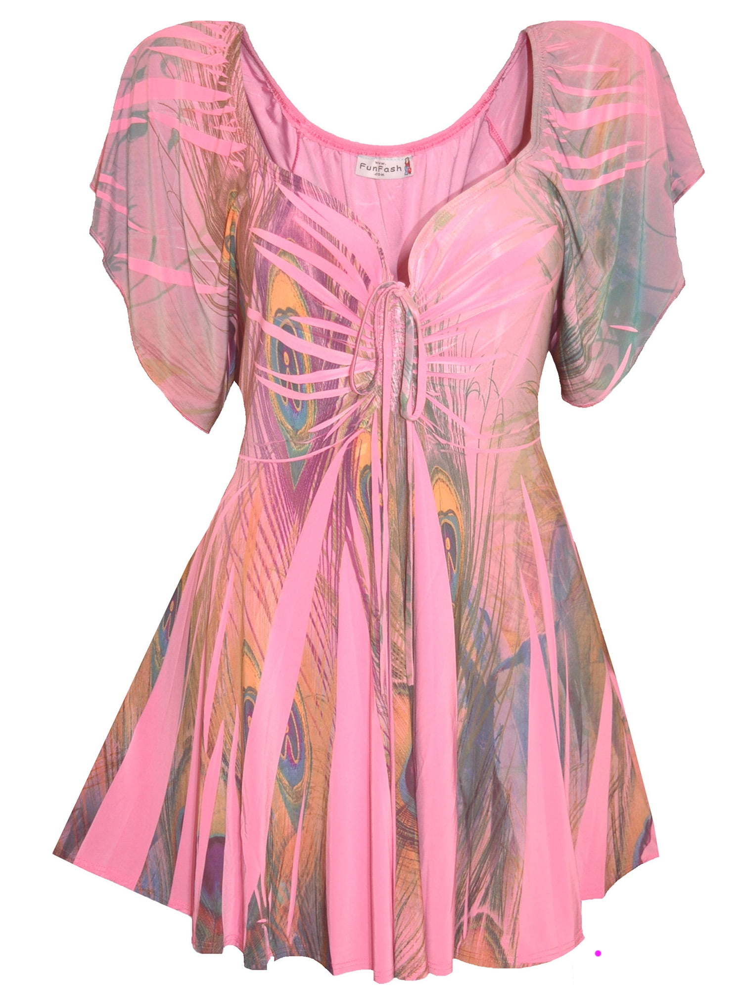 Funfash Clothing for Women Slimming Empire Waist Short Sleeves Blouse