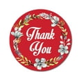 thumbnail image 1 of Darling Souvenir 1.6 Inches Round Daffodil Wreath Elegent Personalized Red Thank You Stickers-45 Pcs, 1 of 4