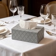 thumbnail image 3 of Gray Embossed Diamond Rectangular Tissue Box Cover, Medium Size Decorative Desktop Napkin Holder, Resin Facial Tissue Storage Case for Kitchen Bathroom Bedroom Table Home Decor, 3 of 6