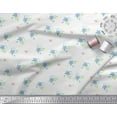 thumbnail image 3 of Soimoi White Heavy Canvas Fabric Leaves & Periwinkle Floral Print Fabric by the Yard 58 Inch Wide, 3 of 3