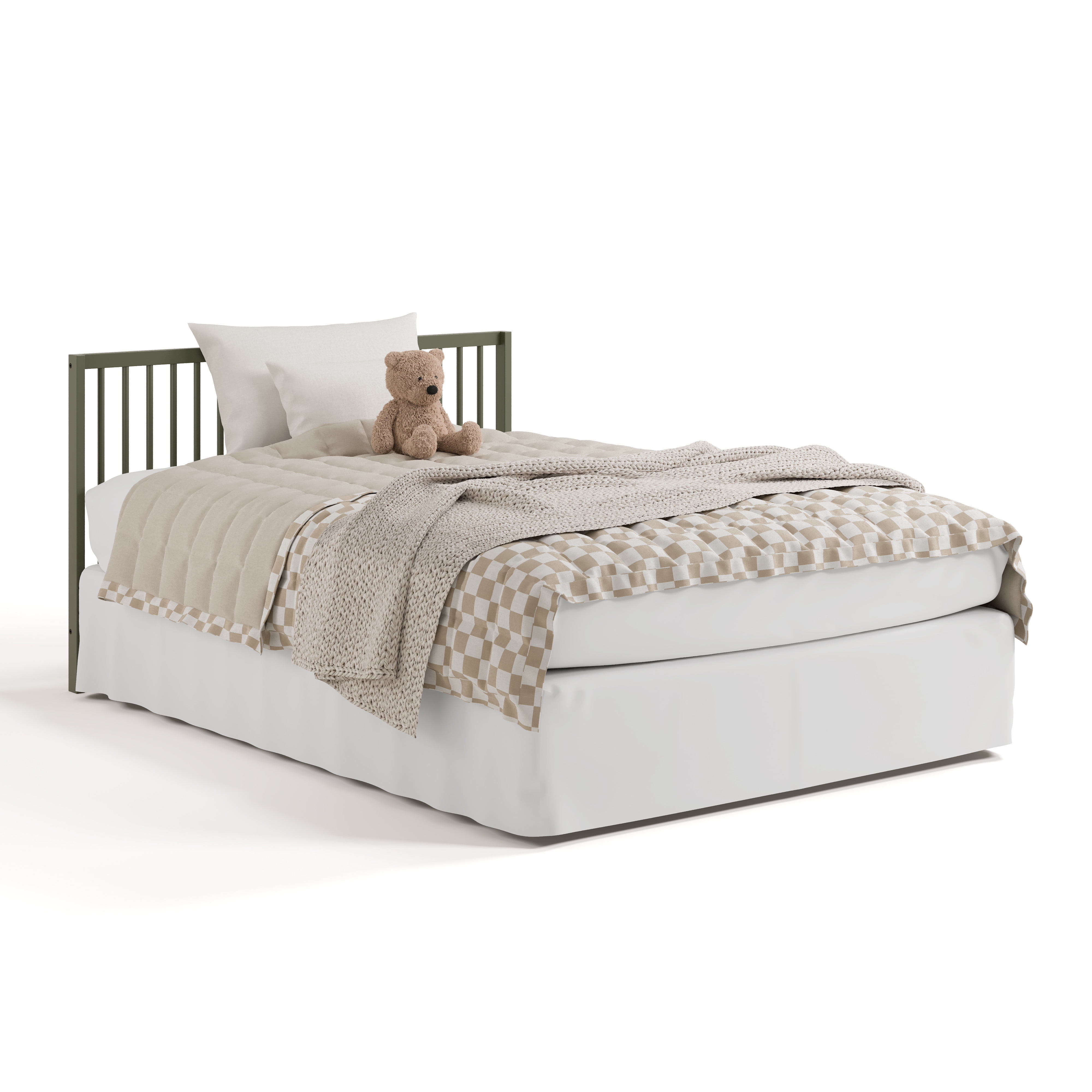 Graco Teddi 5-in-1 Convertible Baby Crib and Changer with Drawer, Olive