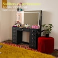 thumbnail image 6 of Boahaus Ivy Vanity Set with LED Mirror, Bluetooth Speakers & Extra Storage, Black, 6 of 12
