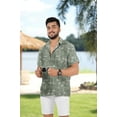 thumbnail image 2 of HAPPY BAY Men's Hawaiian Shirts Short Sleeve Button Down Shirt Men's Holiday Shirts Summer Beach Casual Aloha Tropical Shirts for Men Funny L Coal, Palm Tree, 2 of 5