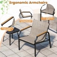 thumbnail image 3 of YYAo Patio Seating Sets,Outdoor Conversation Sets,3 Piece Outdoor Chair Set with Breathable Fabric Seat and Armrests-Brown, 3 of 10