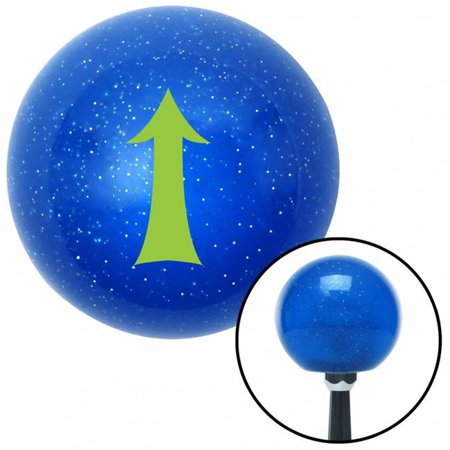 American Shifter Green Fancy Solid Directional Arrow Up Blue Metal Flake Shift Knob with M16 x 1.5 Insert Auto Brody