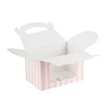 thumbnail image 6 of Restaurantware Gable Gift Boxes Pack of 100 Paper Treat Boxes 4 x 2.5 x 2.5 Inches With Window, Disposable Pink and White Containers, Freezer-safe, For Weddings or Birthdays, 6 of 10