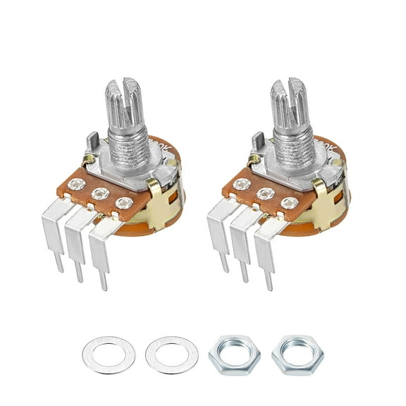 Uxcell WH148 500K Ohm Variable Resistors Single Rotary Carbon Film Potentiometer 2pack