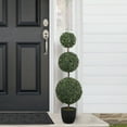 thumbnail image 2 of Northlight 38" Artificial Two-Tone Boxwood Triple Ball Topiary Tree with Round Pot, Unlit, 2 of 5