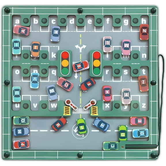 Magnetic Color and Numbers Maze Puzzle, Wooden Color Maze Board, Montessori Color and Number Learning, Fine Motor Skills for Toddlers, Travel Toys Gifts for Toddler (Alphabet)