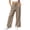 Khaki, variant on QSAWXQZ Women's Wide Leg Sweatpants Elastic Waist Side Slit Pockets Loose Lightweight Lounge Pants M