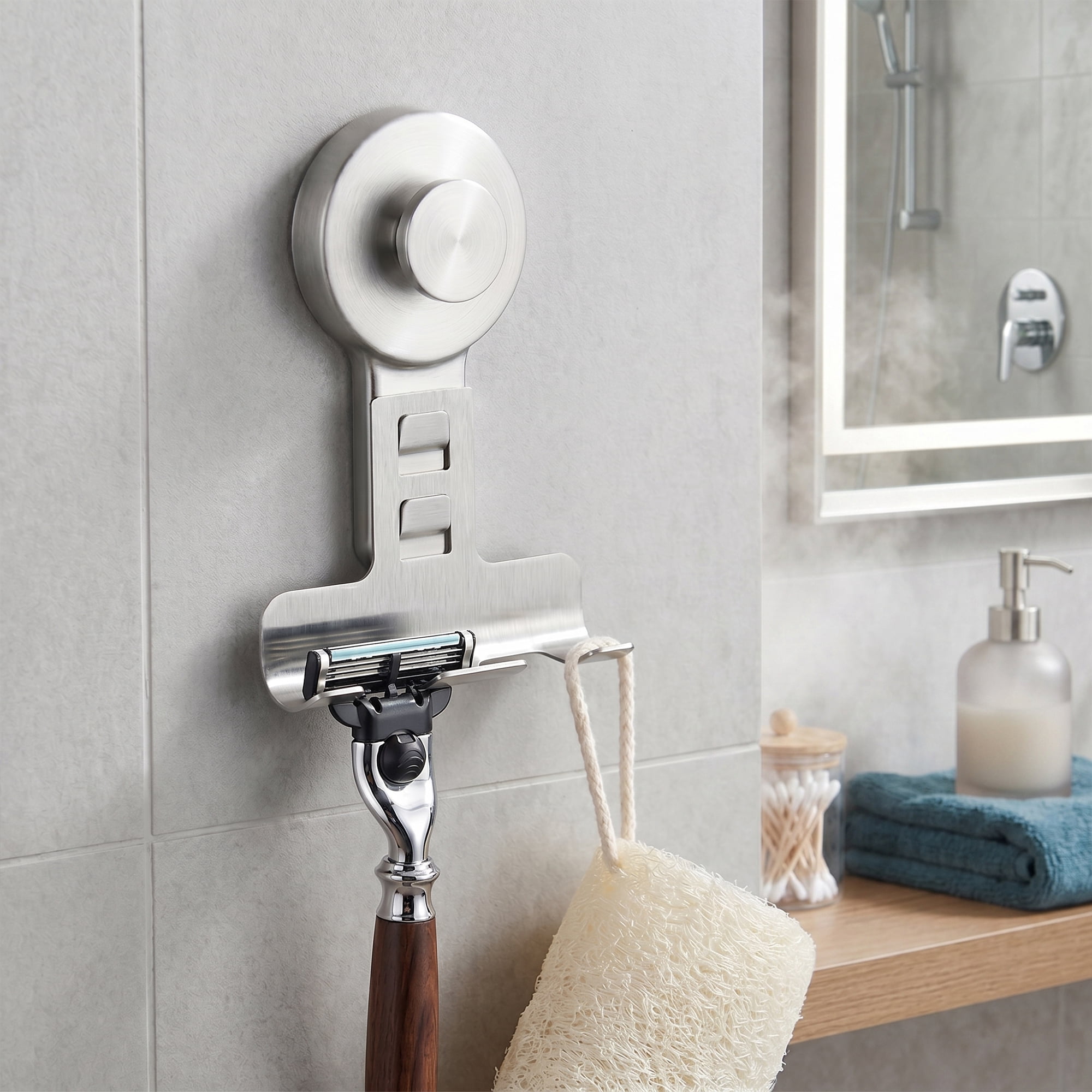 Unique Bargains Suction Cup Hooks for Shower 2-Pack Wall Hooks for Hanging Silver1
