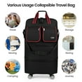 thumbnail image 6 of 30" Expandable Foldable Luggage Bag,Collapsible Suitcases with Wheels,Lightweight Rolling Duffle Bag for Travel, Moving, Home Storage, Red/Trim, MEX, 6 of 9