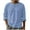 Blue, variant on Men Cotton Linen Shirts Summer Casual Henley Long Sleeve Tshits Vacation Loose Solid Color Pullover Tops