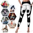 thumbnail image 5 of White Skull And Crossbones Print Leggings Legging Gym Gym Pants Gym Clothing Womens Leggings, 5 of 6