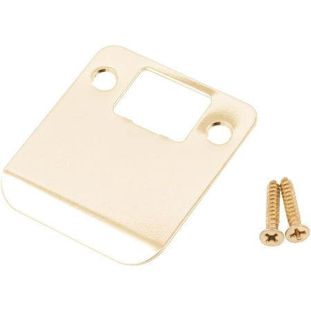 Round Corner Extended Lip Strike Plate 2-1/4"" x 2"" (2-1/2"" Overall Length) Polished Brass by Stone Harbor Hardware