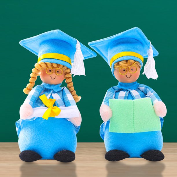 Gwong Decoración hogareña Temporada de graduación Gnomes Peluche encantador suave paño azul muñeca gnomo para regalo de graduación Gwong 21063803