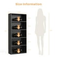 thumbnail image 2 of 5 Tier Bookcase,53 Inch Tall Bookshelf Storage Wall Shelf Organizer Display StandBook Shelf, Corner Storage Organizer, Black, 2 of 8