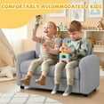 thumbnail image 4 of Gymax 2-Seat Kids Sofa Toddler Sofa Couch w/ Soft Teddy Fleece Upholstery Grey, 4 of 10