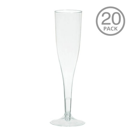 Plastic Champagne Flutes 5.5oz (20 Pack) (Best Way To Pack Glass For Shipping)