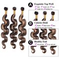thumbnail image 4 of Hair Bundles Hiaplame Highlight 30 32 35 cm Body Wave, 4 of 8